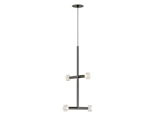 JOULLE 04-001 , Brass -Black-Silver / Clear crystal , Elegant Lighting Fixture Against white bachground 