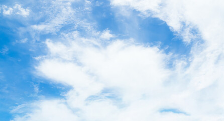 Fototapeta premium Sky cloud blue nature background paronama web cloudy summer winter season day, light beauty horizon spring brigth gradient calm abstract backdrop air nature view wallpaper landscape environment.