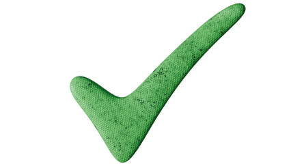 Green textured check mark — approval icon