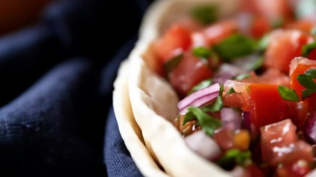 Fresh Pico de Gallo in Tortilla Bowl.
