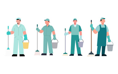 Professional Cleaners Ready to Work