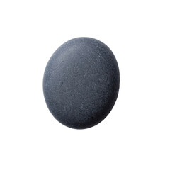 Smooth black spa stone with subtle shadows on clean white background