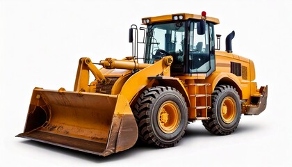 Fototapeta premium Bulldozer isolated on isolated white background. .