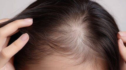 CloseUp of a Person Experiencing Hair Loss