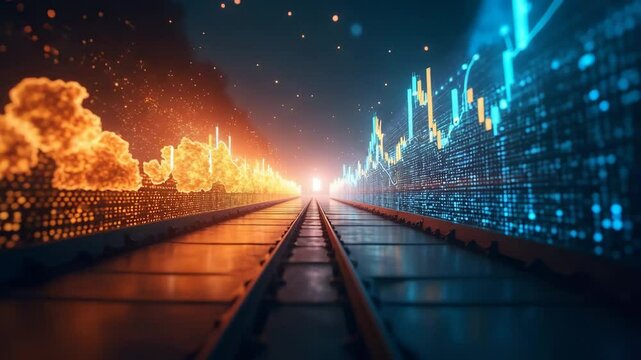 Striking image capturing economic retaliation strategies with visual overlays of countermeasure implementations tariff impositions fiscal counterattacks and market disruption analytics in high stakes 