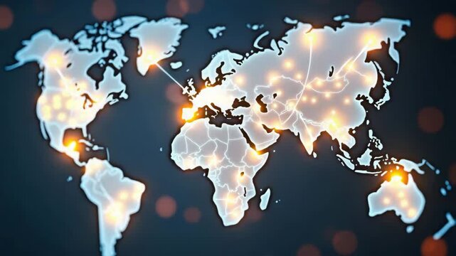 Examine impact on multinational corporations with visuals capturing strategic adaptations global market reorientation and innovative financial restructuring to mitigate trade tensions. in  Photo Stock