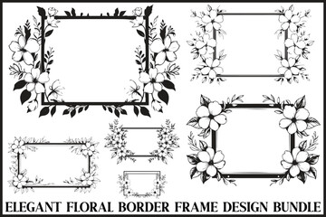 Obraz premium Elegant Floral Border Frame