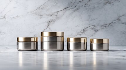Cosmetic Jar Set on Marble