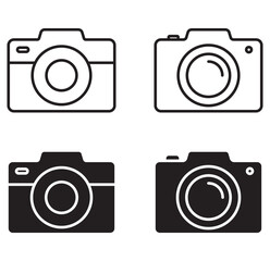 Camera icon set vector on white background. Photo vector icon for graphic and web design. eps 10