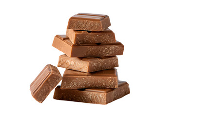 Stacked Chocolate Bars on a Isolated White Background