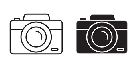 Camera icon set. photo camera icon.  camera line icon, photo snap camera line art symbol vector .  