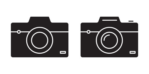 Camera icon set. photo camera in flat style symbol. A Set of Camera Icons in Various Styles. eps 10 