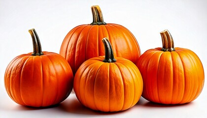 Obraz premium Pumpkins for Autumn and Halloween white background 