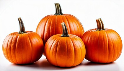 Obraz premium Pumpkins for Autumn and Halloween white background 