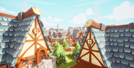 風渡る青屋根の村 © タラコおにぎり