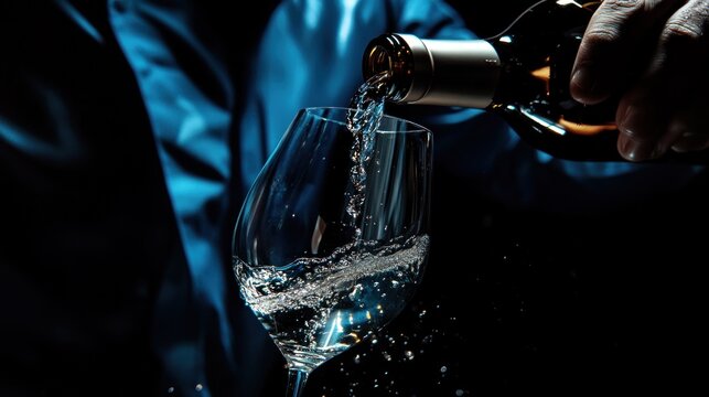 White wine being poured into a wine glass (1)