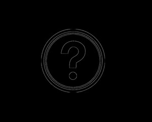 Black Question Mark in Circle Minimalist Icon for FAQs, Support & Uncertainty - Graphic Design