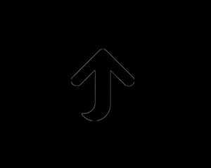 Minimalist Upward Arrow A Clean Design Element with a Curved Tip for Direction and Guidance