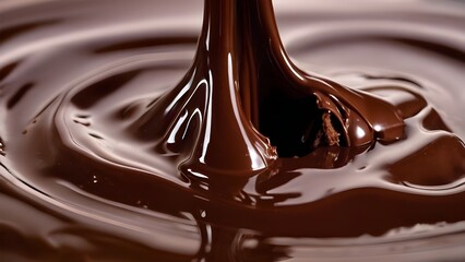 Melted Chocolate Surface.Liquid Chocolate Close-Up Background.



