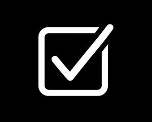 Check Mark Square Icon Digital Approval Symbol for Interface Design and Validation Concepts