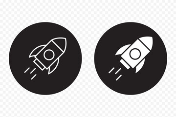 Rocket icon symbol vector illustration isolated on transparent background  . rocket launch icon silhouette vector illustration .  