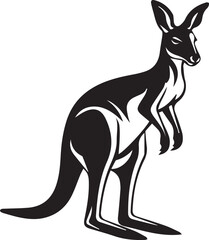 Black Silhouette of Kangaroo