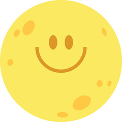 Fototapeta premium Cute full moon characters with facial expressions. Perfect for Chuseok, Korean harvest festivals, full moon celebrations, autumn events, and seasonal greeting designs.