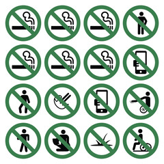 Collection of No Smoking and No Use Prohibitions