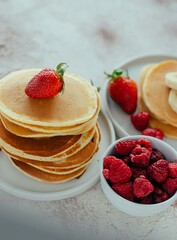 pancakes with raspberries