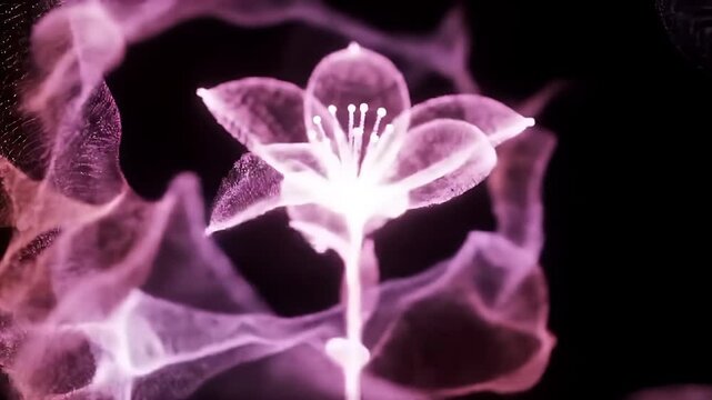 Ion Warp Bloom Abstract Energy Flower in Gravitational Field