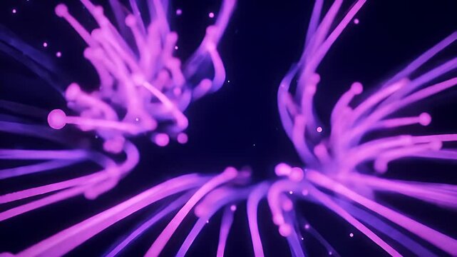 Harmonic Fiber Nebula Flowing Light Threads in Space