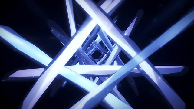 Crystal Beam Tunnel Futuristic Light Portal Animation