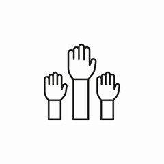 raised hands agreement icon sign vector