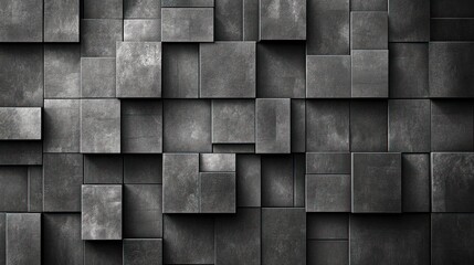 Abstract geometric pattern of dark gray cubic blocks.