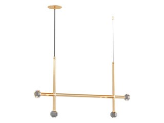 JOULLE 04-003 , Brass -Black-Silver / Clear crystal , Elegant Lighting Fixture Against black bachground 