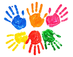 Vibrant Array Of Colorful Handprints Displayed Against A Transparent Background Showcasing Artistic Prints And Playful Human Touch