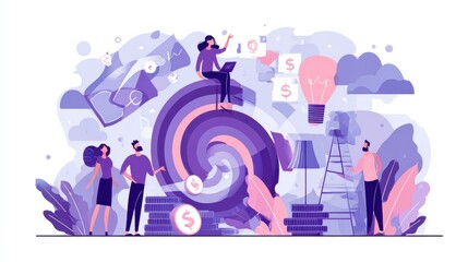 Business startup and communication abstract concept vector illustration set. Angel investor, online meetup, startup hub, financial support, online crowdfunding, entrepreneurship abstract metaphor., n