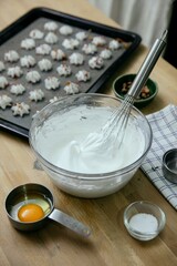 mixing dough in a bowl