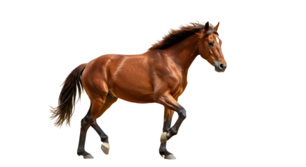 Brown Horse Running Against Black Background