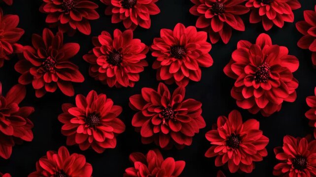 A beautiful seamless pattern of red flowers.