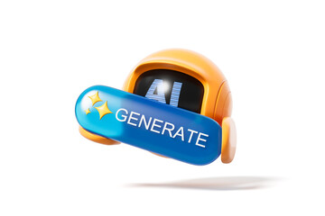 Futuristic robot head with 