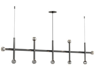 JOULLE 09-002 , Brass -Black-Silver / Clear crystal , Elegant Lighting Fixture Against black bachground 