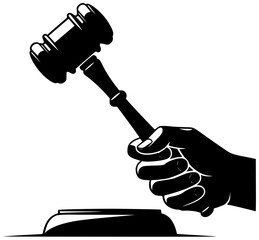 justice illustration legal silhouette judge logo court icon gavel outline law verdict lawyer authority courtroom criminal legislation trial judgment shape rights vector graphic background