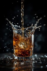 water splash in glass