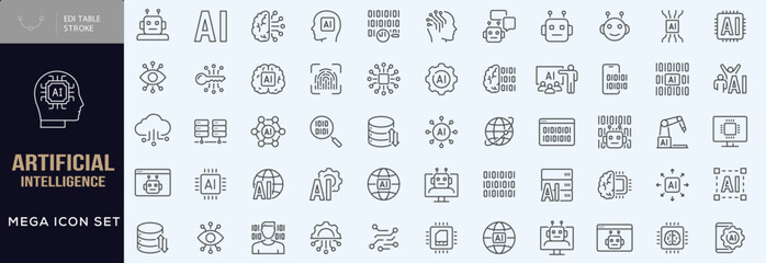 Artificial intelligence icon set icon symbo