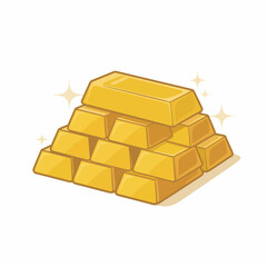 Golden Gold Bullion Bars Stacked