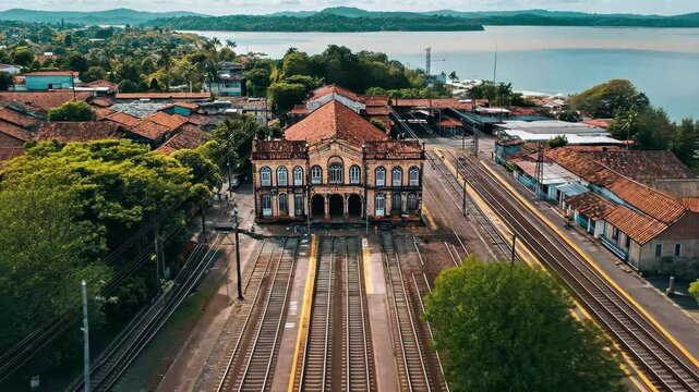 Explore Estacao Das Docas in Belem Para Brazil showcasing vibrant surroundings and historic architecture, Aerial view of Esta&Atilde;&sect;ao Das Docas in Bel&Atilde;&copy;m, Par&Atilde;&iexcl;, Brazil