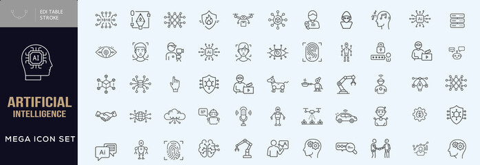 Artificial intelligence icon set icon symbo