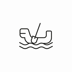 canoe paddle water icon sign vector
