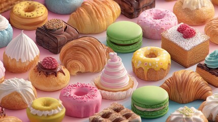 assortment of pastries, no logos, no brands